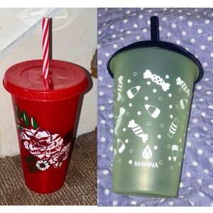 Manna Halloween Candy Color Changing Cup 12 Oz & 24oz Starbucks Holiday Cup NWOT